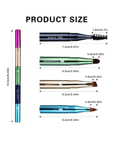 Simarro 4 in 1 Makeup Brush Set - Portable Travel Size Multicolor Makeup Brushes for Foundation Concealer Eyebrow and Eyeshadow - International Shipping Available - Buy Online on GoSupps.com