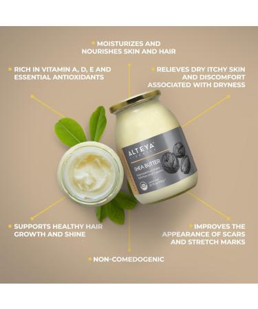 Alteya Organics Organic Unrefined Shea 900g - USDA Certified Organic 100% Pure Natural Vegan - Face Lips Hair - Nourishes Protects Hydrates - Buy Online on GoSupps.com
