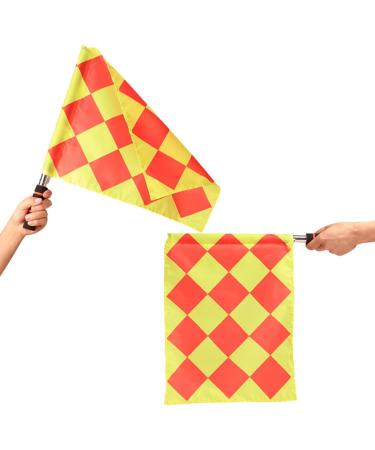 Haploon Soccer Referee Flags - Metal Pole, Foam Handle - 2pcs Checkered Flags with Carring Bag - Buy Online on GoSupps.com