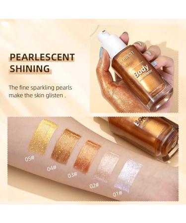 GL-Turelifes Illuminateur liquide pour le corps - Maquillage Shimmer Contour - Maquillage liquide pour le visage et le corps - Imperm able - Hydratant - Plage - Sexy - Huile brillante (#3) - Buy Online on GoSupps.com