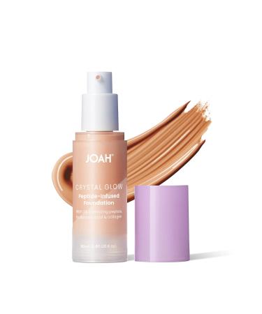 JOAH Crystal Glow Peptide-Infused Foundation  2-in-1 Multitasking Korean Makeup with Blurring Face Primer  Luminizer  Hydration & Skin Defense for a Flawless Finish  1.01 Oz  Light Beige Neutral