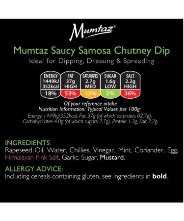 Mumtaz Saucy SAMOSA Chutney Dip 227g Ideal For Dipping Dressing & Spreading. - Buy Online on GoSupps.com