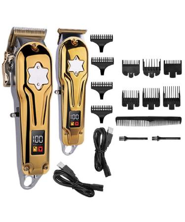 Professional Hair Clippers for Men Full Metal Professional Combo Kit Hair Clipper Beard Hair Trimmer for Men Electric Rechargeable Barber Haircut