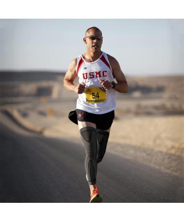 Jueachy Leg Compression Sleeve 2 Pack - Knee Support Brace for Men & Women - Joint Pain Relief & Injury Prevention - Black, Medium (1 Pair) - Buy Online on GoSupps.com