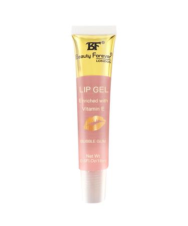 Beauty Forever Clear Moisturizing Lip Gel Tube Enriched with Vitamin E Lightweight Plain & Glitter Finish Shimmer Infused Available in 11 Flavours 18ml (Bubble Gum)