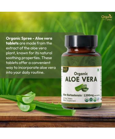 ORGANIC SPREE Aloe Vera Tablets | Aloe Barbadensis(Aloe Vera) | USDA Organic | Supports Digestion & Skin Health* | Dietary Supplement 120tab - Buy Online on GoSupps.com