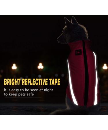 Waterproof Dog Coat for XL-6XL XXL Rose: Winter Warm Jacket for Small to Large Dogs - Windproof Pet Clothes with Harness Hole by Idepet - Buy Online on GoSupps.com