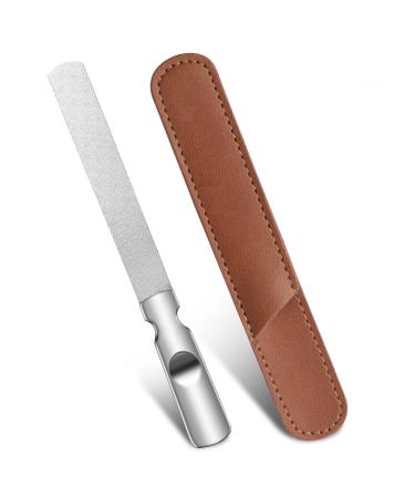 Stainless Steel Nail File Double-Sided Nail File Metal Nail File Reusable Natural Nail Art File Nail Art Tool Home Salon or Travel Mini Nail File Suitable for Both Men and Women
