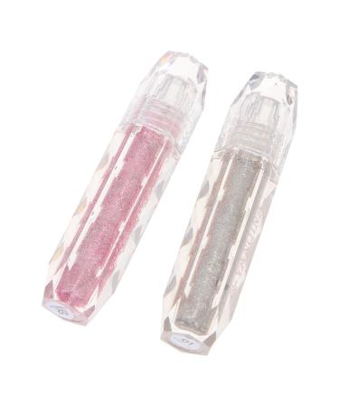 LALADEFIEE 2pcs Eyeshadow Shampoo+shield Liquid Eye Shadow Make up Eye Makeup Cosmetics Plastic Silver