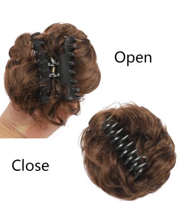 QIAORUIXIN Light Brown Claw Clip Hair Bun - Messy Curly Hairpiece for Women - Buy Online on GoSupps.com