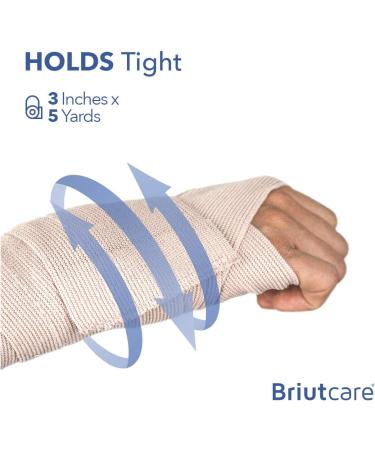 Briutcare Elastic Bandage Wrap (12 Pcs) | Strong Compression with Hook & Loop Closure | 3x5 Yds | First Aid Supply for Wound Care, Swelling & Sore Joints - Buy Online on GoSupps.com