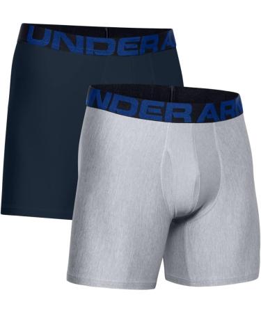 Under Armour Men's Tech 6in Boxer Shorts - Quick-Drying & Comfortable | 2-Pack Tight Fit Academy L - Buy Online on GoSupps.com