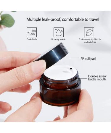 Benecreate 15 Pack Cosmetic Glasses - Dark Amber & White 15ml Round Jars with Black Lids & 2 Spoons for Beauty Lotions - Ideal for International Shipping - Buy Online on GoSupps.com
