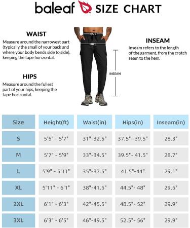 Baleaf Men's Quick Dry UPF 50+ Cargo Jogger Pants - Black (Medium) - Buy Online on GoSupps.com