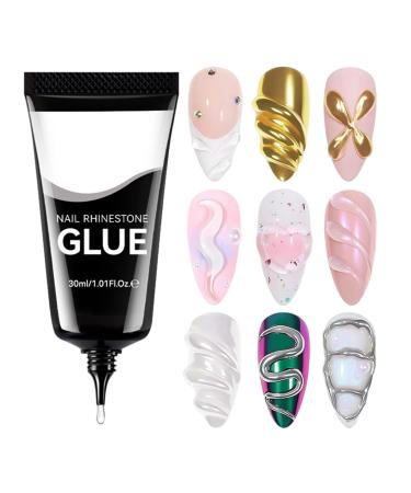 Generisch Nail Gel - 30ml - Rhinestone Modeling Glue - Stone Decoration - Nail Modeling Gel - For Women and Girls - Beauty Salon - Home - Wedding