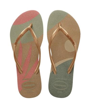 Havaianas Slim Palette Glow (Mini Me) flip flops girls 27/28 EU Sand Grey Golden