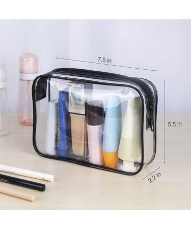 Wedama TSA Approved Toiletry Bag 2 Pack - Quart Size PVC Cosmetic Bags for Travel - Carry On Airport Makeup Bags for Men and Women - Black - Buy Online on GoSupps.com