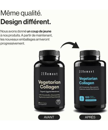 Organic Vegetarian Egg Membrane Collagen Natural Source of Glucosamine Hyaluronic Acid and Chondroitin with Botanical Extracts For Joints and Skin 120 Vegetarian Capsules - Buy Online on GoSupps.com