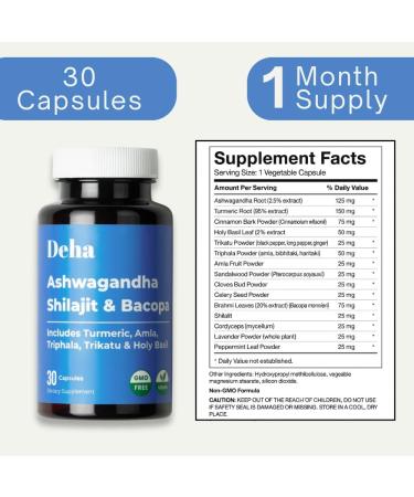 Deha Complete Wellness Bundle Shilajit Gummies Ashwagandha Bacopa Capsules 7-in-1 Immune Support Tablets & Triphala Digestive Cleanse Energy Focus Immunity & Gut Health Non-GMO Vegan - Buy Online on GoSupps.com