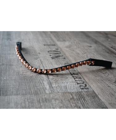 Generic browband with large stones warmblood thoroughbred (Warmblood XL 45cm rose gold) Warmblood XL 45cm rose gold