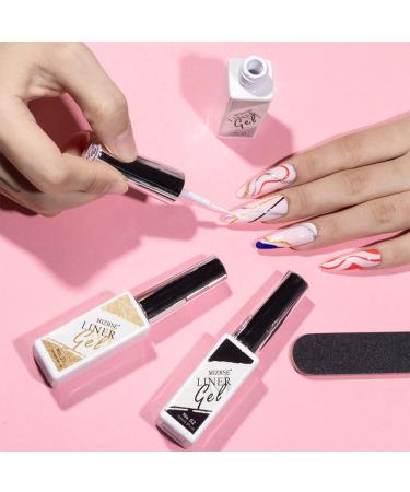 MIZHSE Nail Art Gel Liners Set for DIY Line Art - UV/LED Curing, Classic Painting & Drawing Polish Kit - Buy Online on GoSupps.com