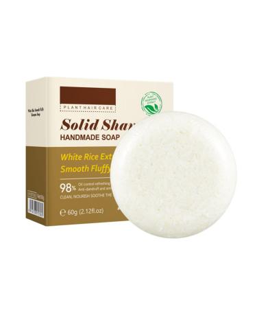 Vawolecy Rice Hair Shampoo Bar Organic Rice Shampoo Bar Deep Cleansing for Hair & Scalp Hair Loss Promotes Hair Growth 0 Silicone Oil