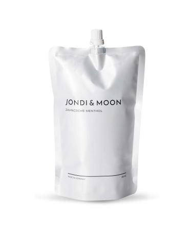 Jondi&Moon Menthol Toothpaste The first 250 ml glass refillable toothpaste with refill concept vegan with fluoride and 98% natural origin (250 ml refill bag)