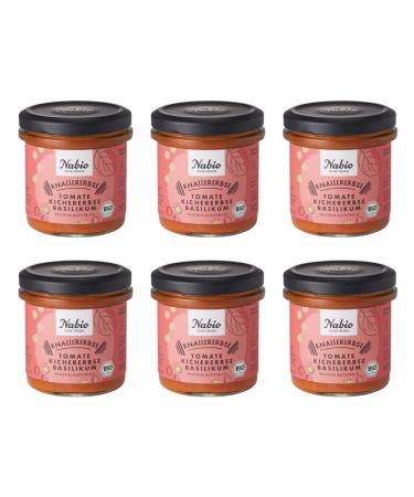 Nabio Protein Spread Chickpea Tomato Pack of 6 (6 x 140 g) Chickpea Tomato 140 g (Pack of 6)