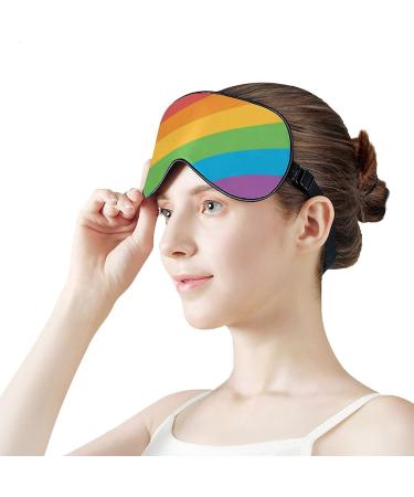 Pride Month LGBTQ Rainbow Sleep Mask | Blackout Eye Cover for Women Men | Adjustable Strap for Yoga Travel Nap - Buy Online on GoSupps.com