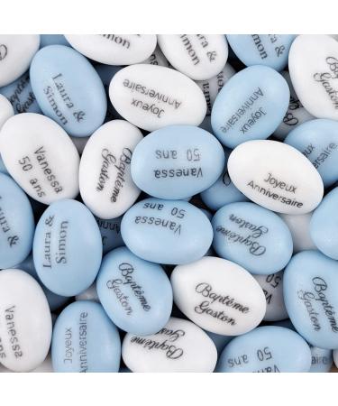 Personalized Marshmallow Favors with Your Text 550 g – Approximately 190 Favors – 71% Cocoa – Handmade in France