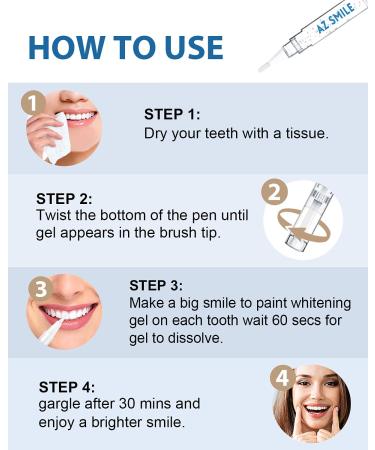 AZ Smile Teeth Whitening Pen - Set of 3 Pens for Brighter Smiles - Buy Online on GoSupps.com