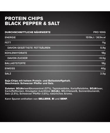 Ironmaxx Protein Chips 40 - Black Pepper & Salt | High Protein Low Carb Gluten-Free Snack | 50g | International Shipping Available - Buy Online on GoSupps.com
