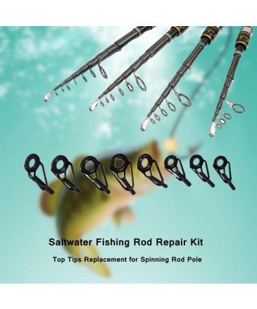 Fishing Rod Repair Kit - 8pcs Stainless Steel Rod Tip Replacement Kit with Ceramic Rings - Buy Online on GoSupps.com