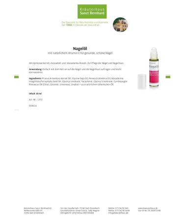 Sanct Bernhard Nail Oil with Apricot Avocado & Macadamia Oils - 2x10ml | Nourish & Strengthen Nails - International Shipping Available - Buy Online on GoSupps.com
