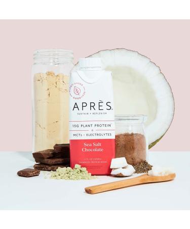 Apres Plant-Based Protein Shake Sea Salt Chocolate with MCTs & Electrolytes  Vegan  Non-GMO  Dairy-Free  Gluten-Free  Soy-Free Drink 11 Fl Oz  12 Bottles Sea Salt Chocolate 11 Fl Oz (Pack of 12) - Buy Online on GoSupps.com