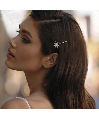 Inilbran Hairpin Clip Boho Crystal Star Hair Clip Hair Clip Gold Rhinestone Hair Pin Decorative Hair Pin Cz Star Head Clip Shiny Bridal Hair Accessories for Her (Large) - Buy Online on GoSupps.com