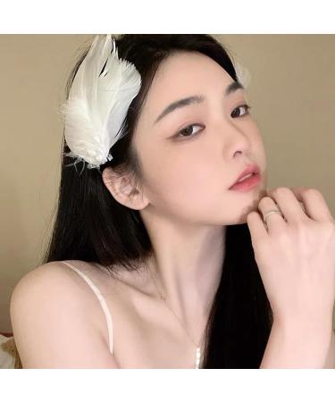 amangul Braids Hair Clip for Hot Girls White Feather Shape Hair Barrettes Ballet Dancing Ponytail Hair Barrettes for Teens Girls - Buy Online on GoSupps.com
