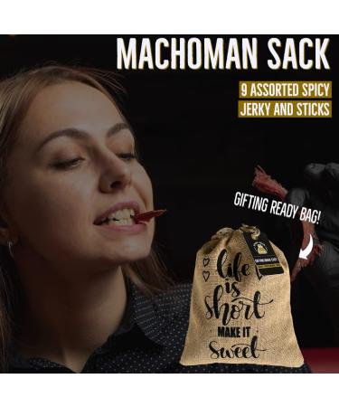 Halloween Candy Alternative Beef Jerky Gift Basket & Sampler Sack | "Macho Man" Hot & Spicy with Chomps  Long John's  Think Jerky  and Jack Links by Stuff Your Sack - Buy Online on GoSupps.com