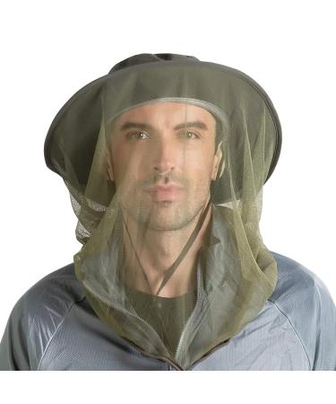 Beekeeper Beekeeping Hat with Veil Mosquito Head Net Hat Face Mesh Anti-Mosquito Fishing Hat Camping Mosquito Net Hat Bee Veil Hat Mosquito Hat Net Mesh Bee Suit Bug Insect Cap Hat for Men Women One Size Army Green