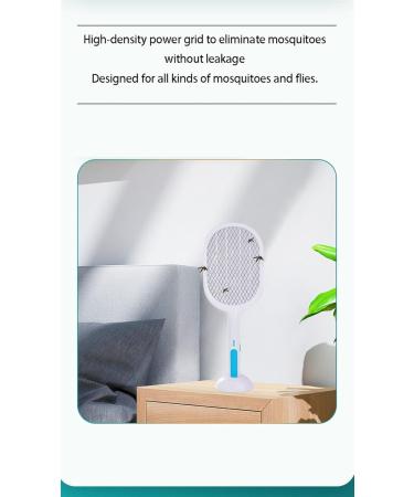 Electric Fly Swat 3000V Mosquito Swat Dual Mode Mosquito Exterminator with Purple Mosquito Light Rechargeable for Indoor and Outdoor Home Office Backyard Camping Patio with Charging Base(Color:White) - Buy Online on GoSupps.com