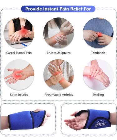 Hilph Wrist Ice Pack - Reusable Gel Cold Wrap for Carpal Tunnel, Sprains, and Injuries - Buy Online on GoSupps.com
