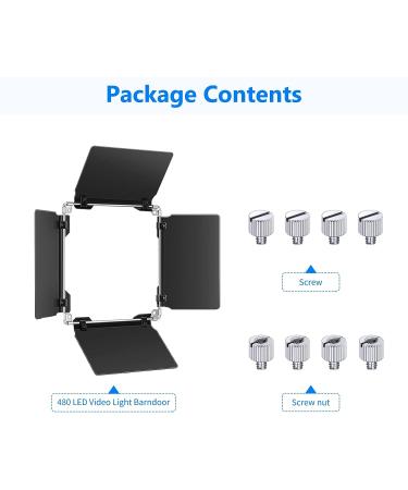 Neewer Professional LED Video Light Barn Door for 480 LED Panel - Solid Metal Construction, 4.5x6.9 Inches/11.5x17.5 cm - Barndoor Included - Buy Online on GoSupps.com