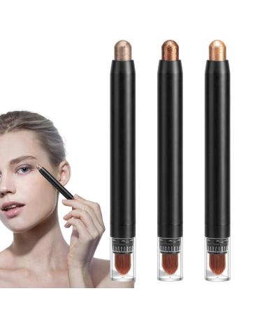 Cream Eye Shadow Stick | Highlighter Makeup Pencil | Cream Shadow Pencil with Brush Head for Waterproof Long Lasting Smoky Eye Makeup Rowces