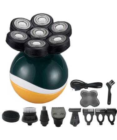 Head Shavers for Bald Men 6 in 1 Rechargeable Electric Shaver Floating Heads Bald Electric Shaver Grooming Kit Shaver for Men (Color : Shaver 7 Head Set)