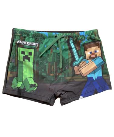 Minecraft Swim Shorts with Elastic Waistband and Drawstring 140 Black
