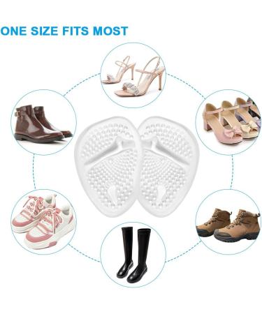Uraqt FuSpolster Forefoot Gel Pads - 4 Pairs Silicone Shoe Inserts for High Heel Protection - Transparent Insole & Bale Pads - Buy Online on GoSupps.com