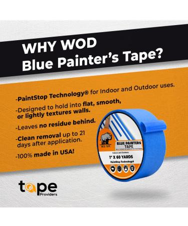 WOD PMT21B Blue Painter s Tape - 2 inch x 60 yds. Thick & Wide Masking Tape for Safe Wall Painting  Building  Remodeling  Labeling  Edge Finishing 2 inch - Pack of 1 - Buy Online on GoSupps.com