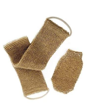 Back Scrubber Hemp Back Scrubber Body Brush Scrubber with Mitt for Women and Men