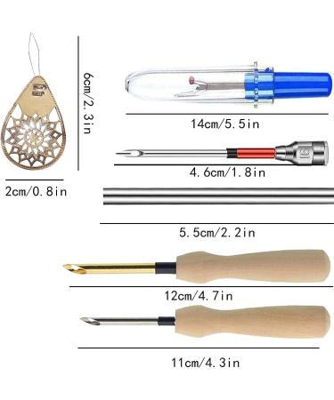 Punch Needle Tool Set - 10 Pcs Wooden Handle Embroidery Pens, Seam Ripper, Scissors, Threader - Ideal for Embroidery, Cross Stitching Beginners - Buy Online on GoSupps.com