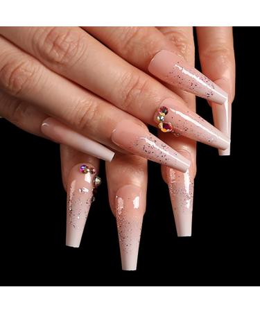 Brishow Coffin Artificial Nails - Long Gradient Ballerina Acrylic Press-On Nails (24pcs) for Women & Girls - Shop Now! - Buy Online on GoSupps.com